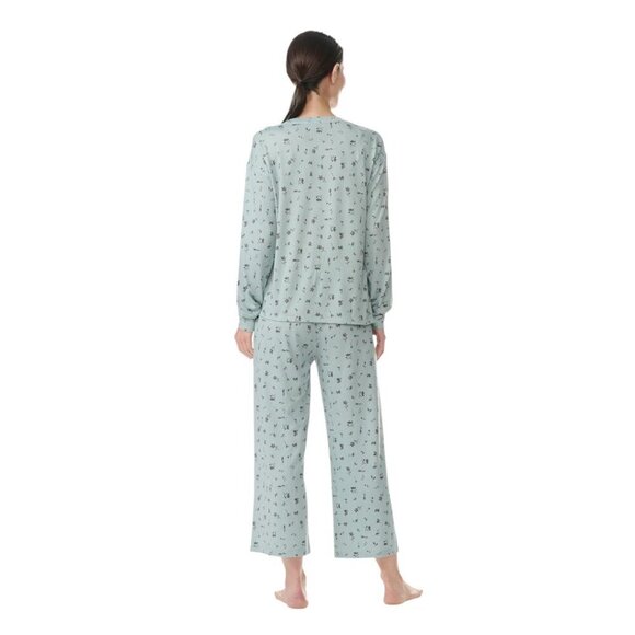 NEW P.J. Salvage 2pc Pajama Set | Green Floral - Picture 2 of 10